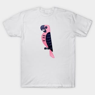 Tropical Elegance - Pink Parrot Illustration T-Shirt